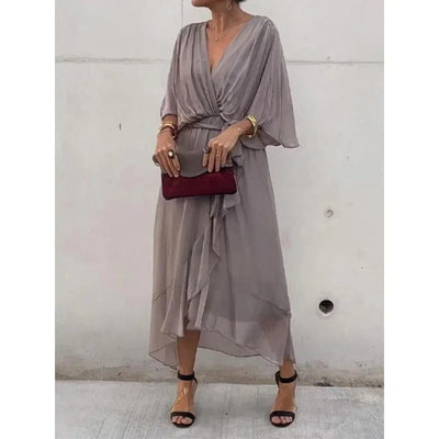 Monica - Vestido de Seda con Escote en V