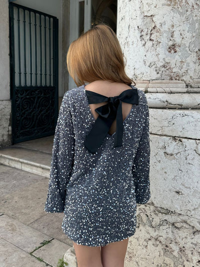 Aija bow dress - Grey