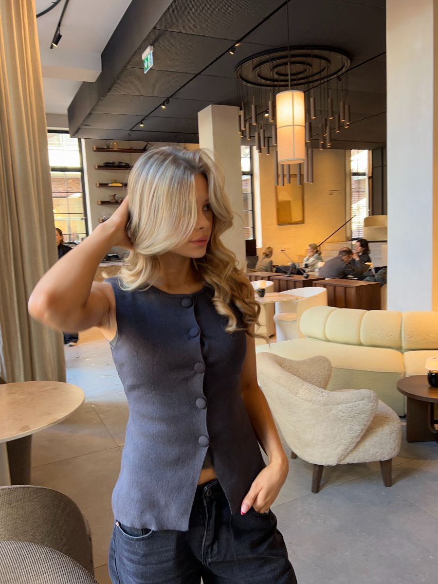 Ava top - Dark grey