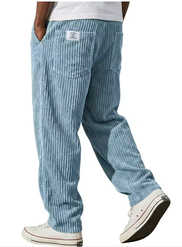 Pablo- Pantalones de terciopelo acanalado para hombre