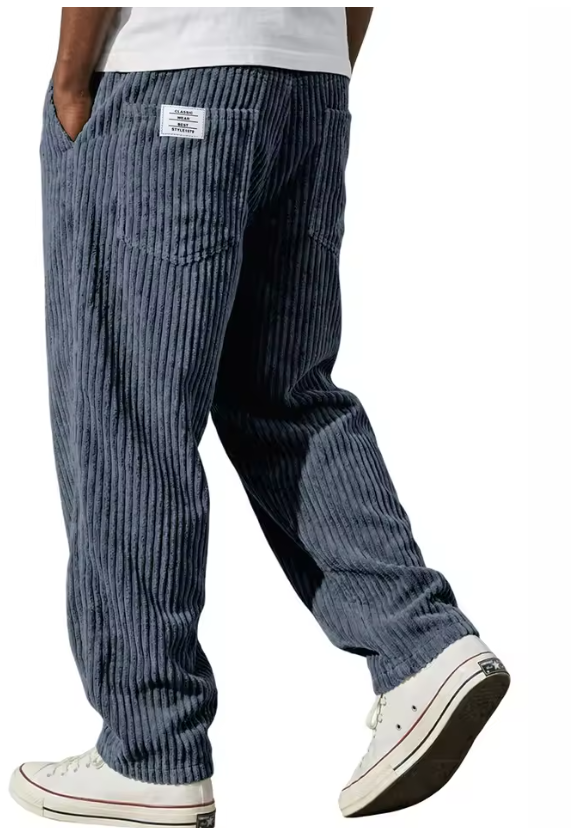 Pablo- Pantalones de terciopelo acanalado para hombre