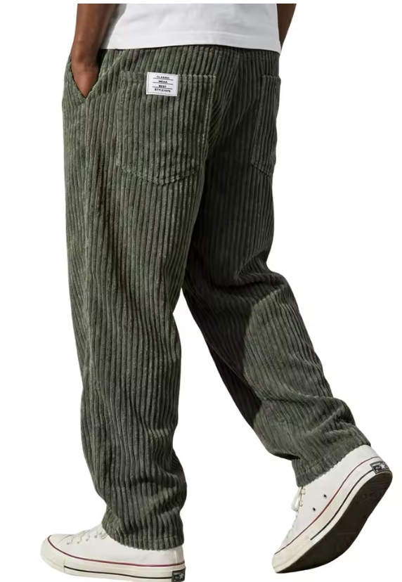 Pablo- Pantalones de terciopelo acanalado para hombre