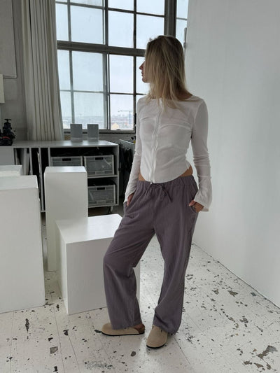Charlotte linen pants - Grey