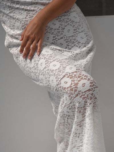 Oura maxi lace dress - Ivory