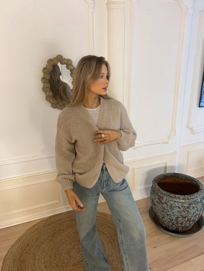 Emery knitted cardigan - Beige