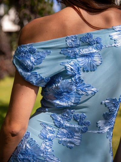 Kivo maxi mesh dress - Light blue