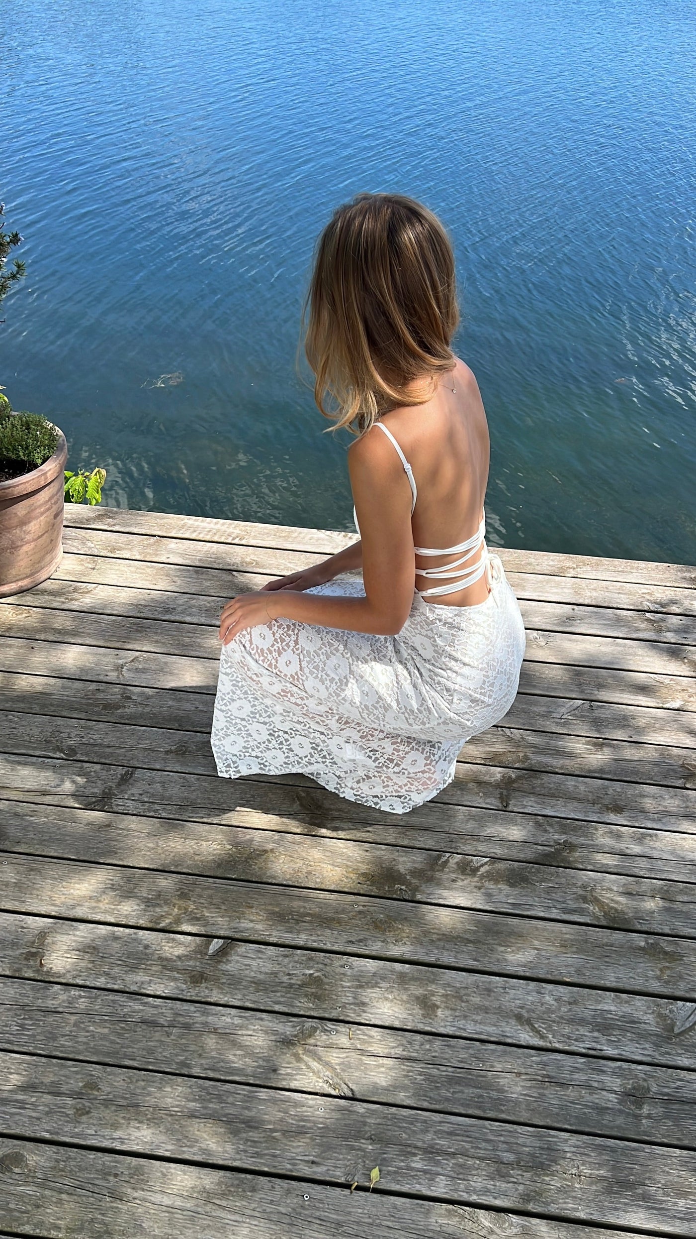Oura maxi lace dress - Ivory