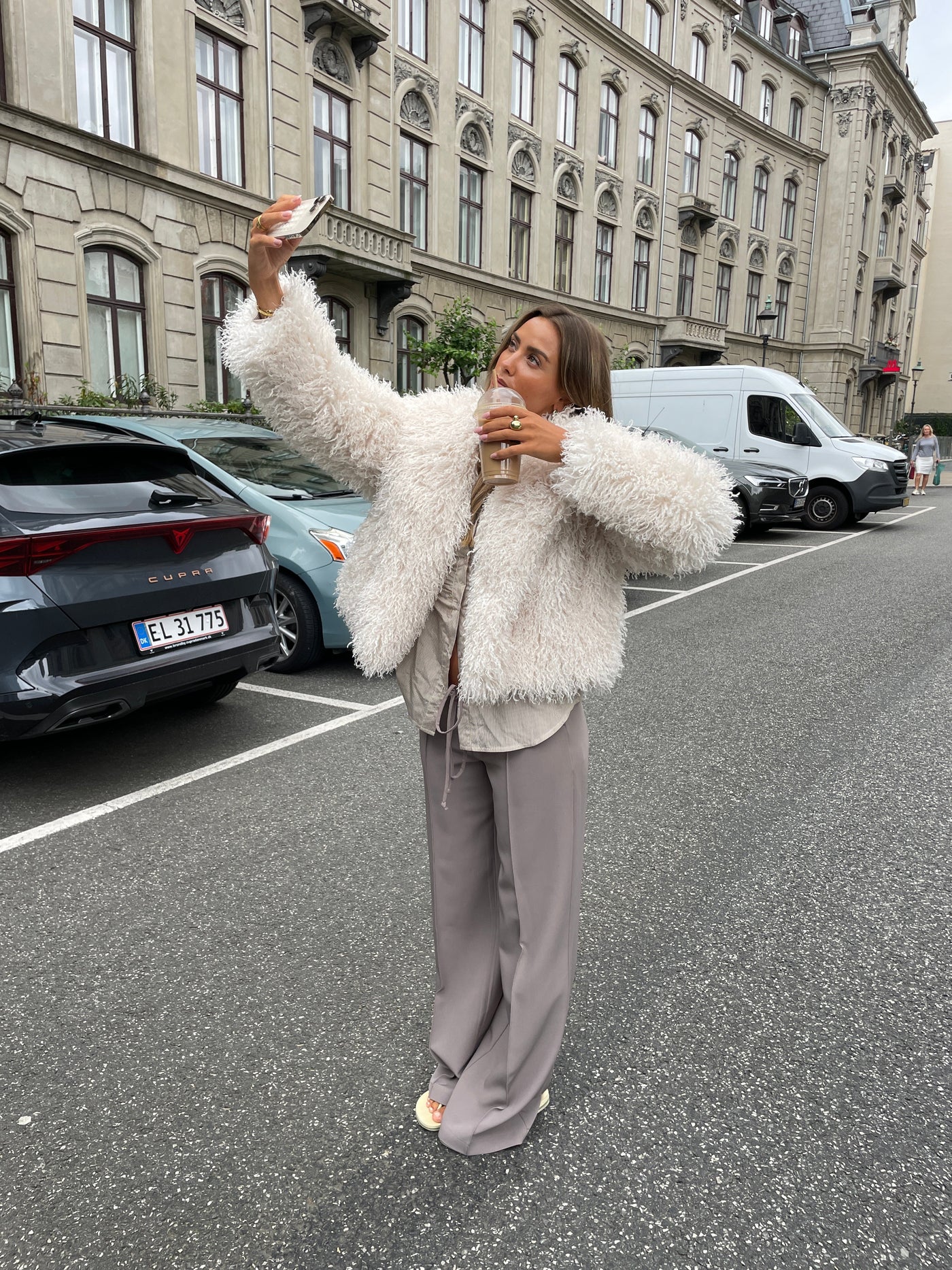 Mina fur jacket - Sand colored