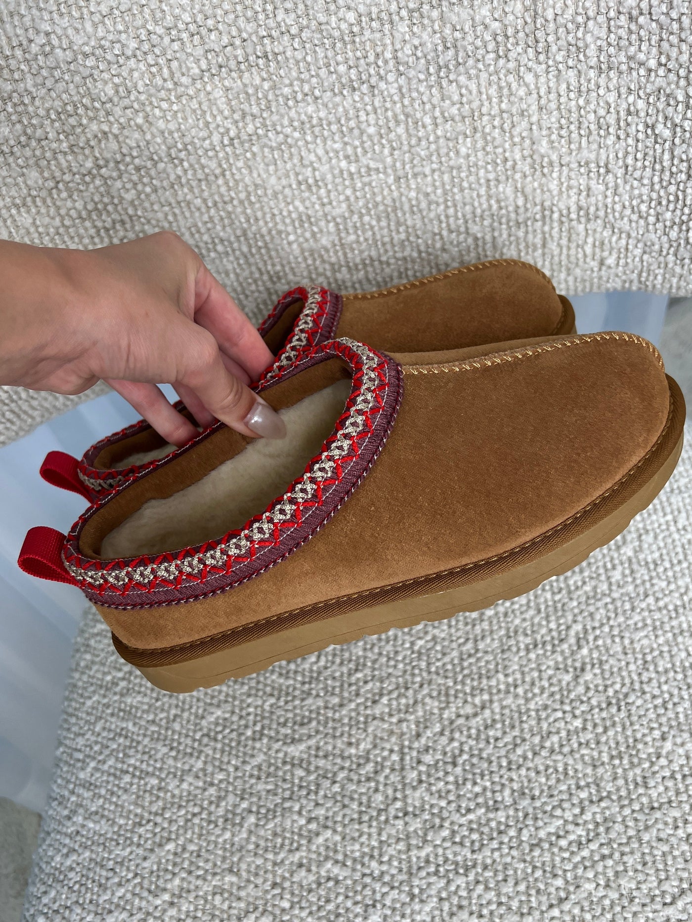 Tora teddy shoe - Brown/Red