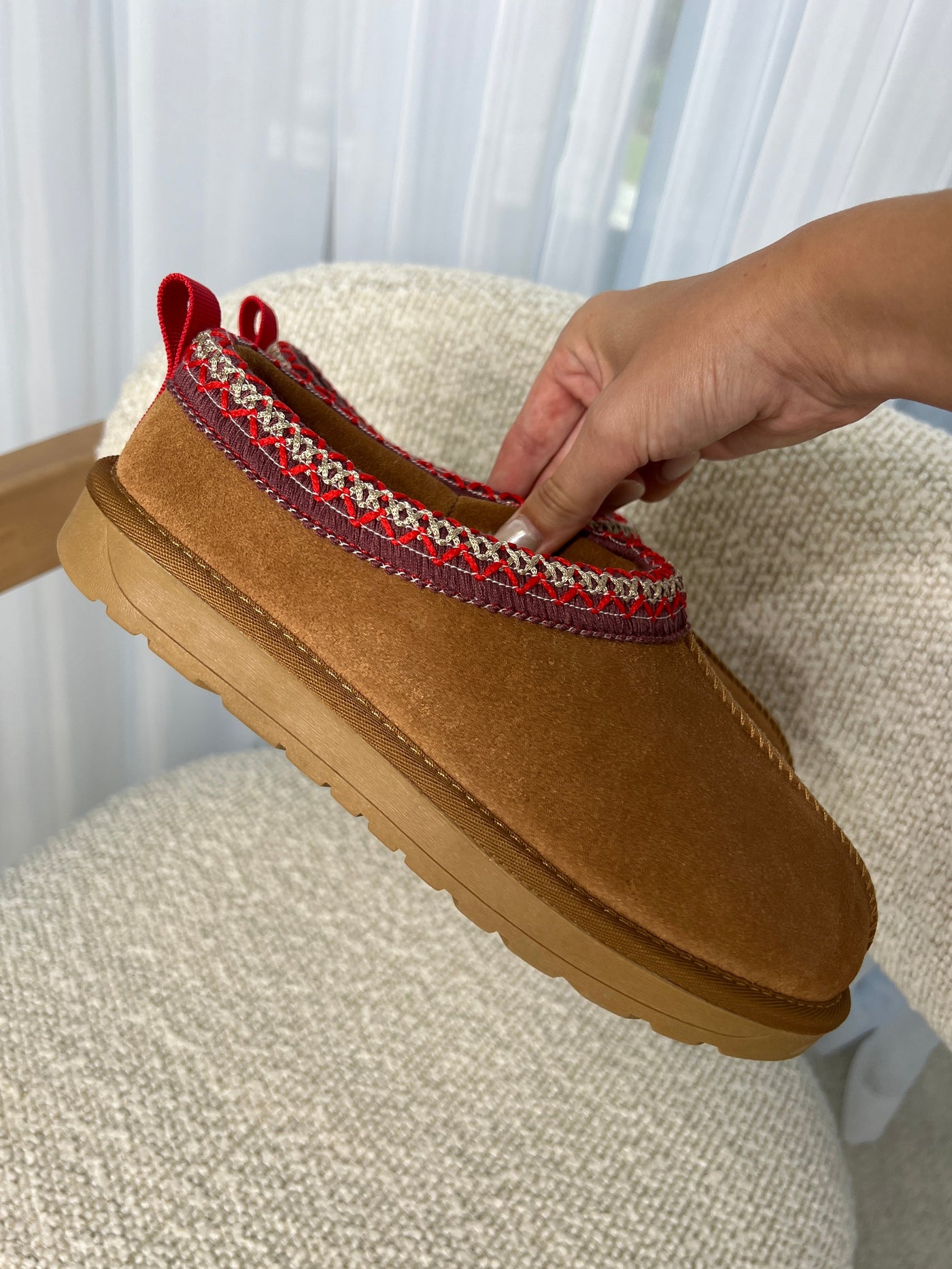 Tora teddy shoe - Brown/Red