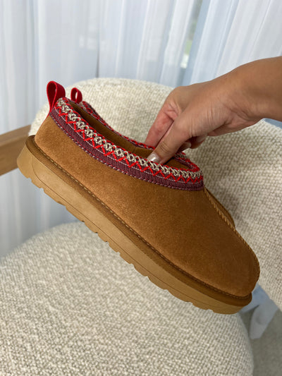 Tora teddy shoe - Brown/Red