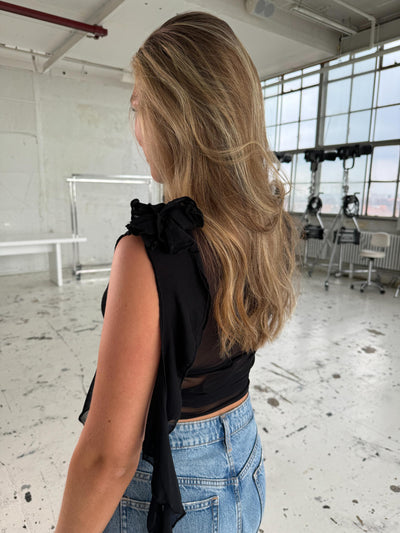 Rose mesh top - Black