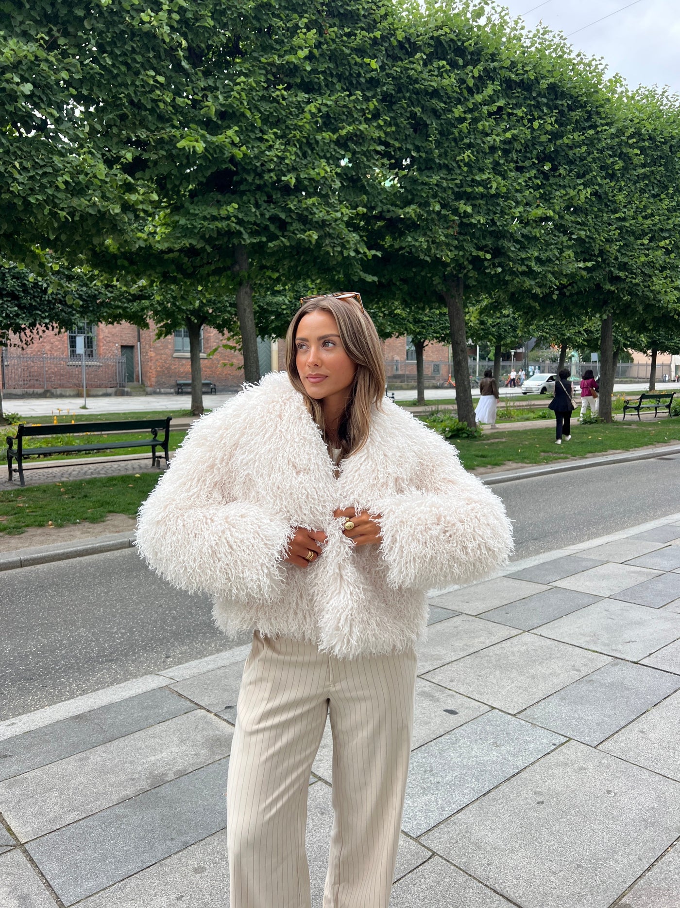 Mina fur jacket - Sand colored