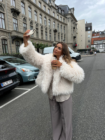 Mina fur jacket - Sand colored