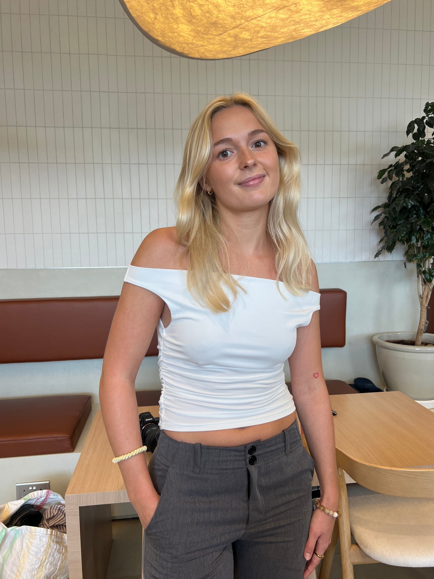 Vega off shoulder top - White