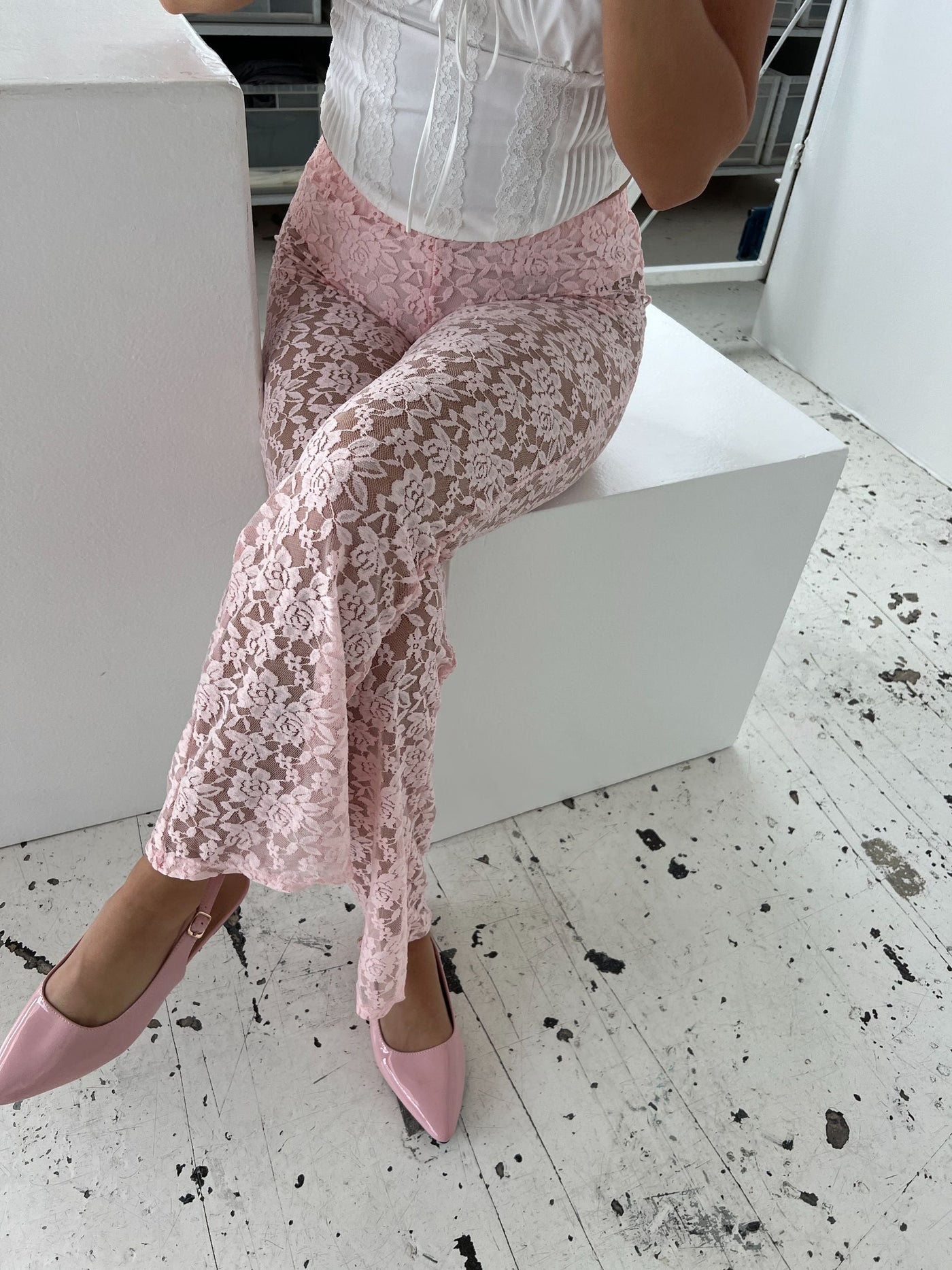 Alma lace pants - Pink