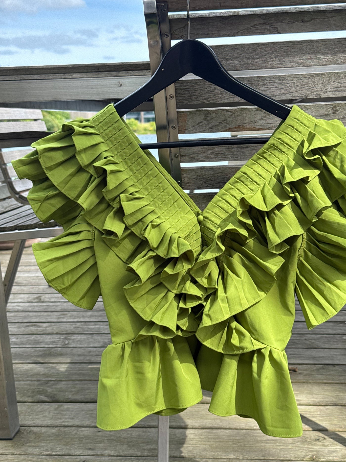Lia ruffle top - Green