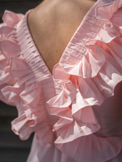 Lia ruffle top - Light pink