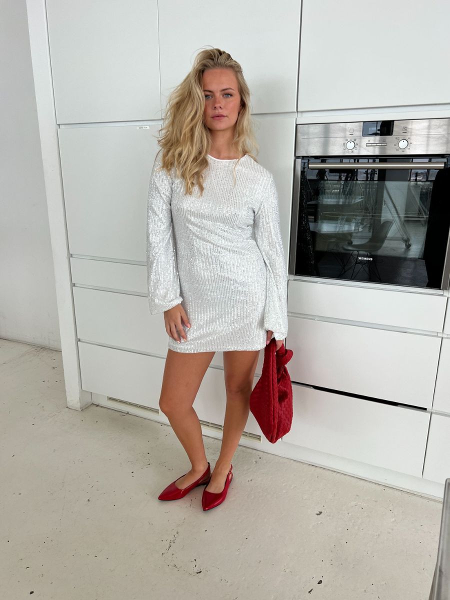 Lola glitter dress - White