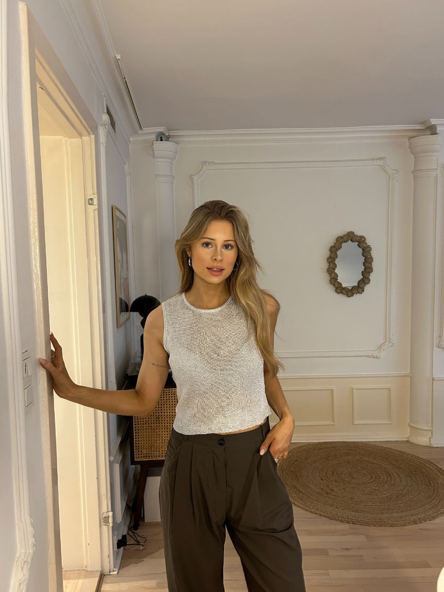 Lyra glitter top - Silver