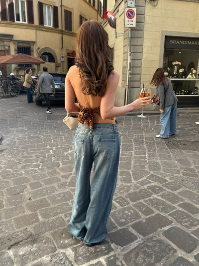 Maddy low waisted jeans - Medium blue