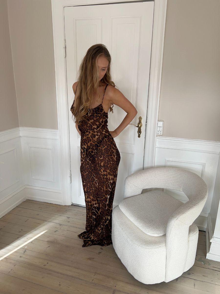 Mocca leopard maxi dress