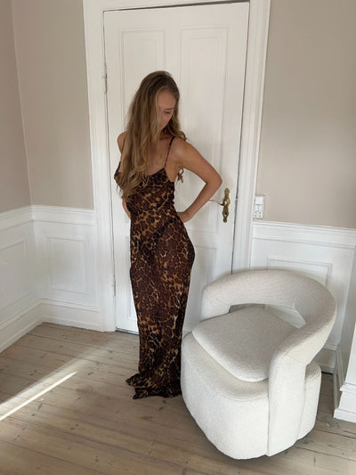 Mocca leopard maxi dress