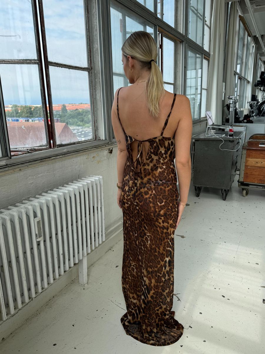 Mocca leopard maxi dress