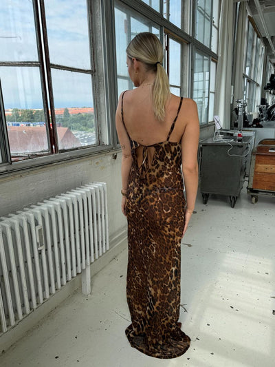 Mocca leopard maxi dress