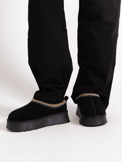 Tora platform teddy shoe - Black