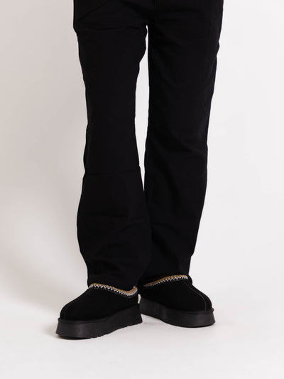 Tora platform teddy shoe - Black