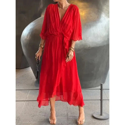 Monica - Vestido de Seda con Escote en V