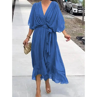 Monica - Vestido de Seda con Escote en V