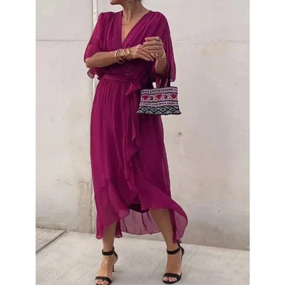 Monica - Vestido de Seda con Escote en V