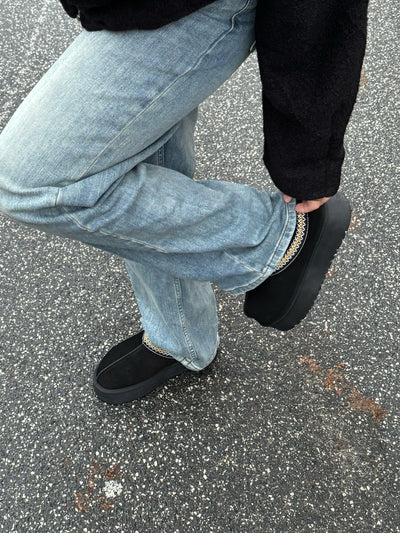 Tora platform teddy shoe - Black